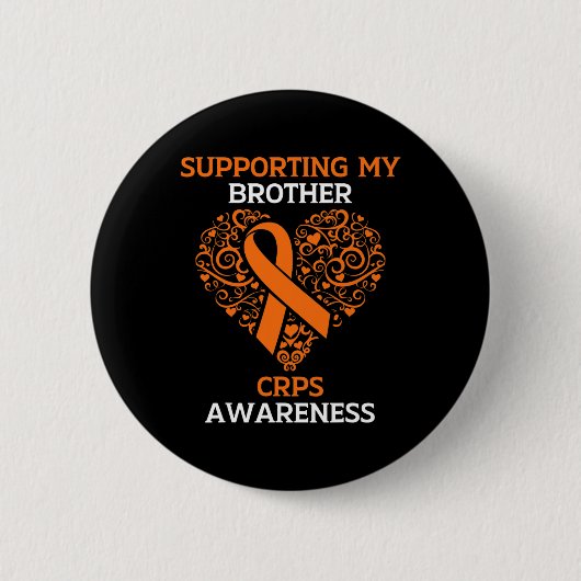 Ondersteuning van mijn broer RSD CRPS Awareness Mo Ronde Button 5,7 Cm (Voorkant)