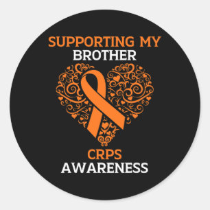 Ondersteuning van mijn broer RSD CRPS Awareness Mo Ronde Sticker