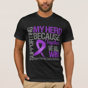 Ondersteuning van mijn Hero - alvleesklierkanker T-shirt