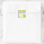 Ondersteuning van mijn Hero - Sarcoma - bewustword Ronde Sticker (Tas)