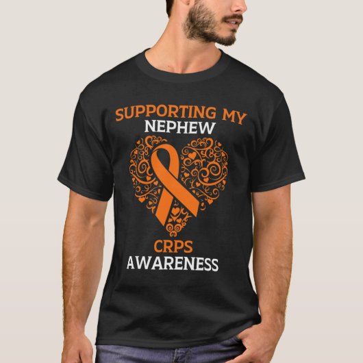 Ondersteuning van mijn neef RSD CRPS Awareness Maa T-shirt (Voorkant)