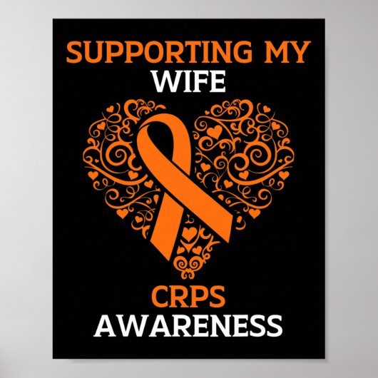 Ondersteuning van mijn vrouw RSD CRPS Awareness Ma Poster (Voorkant)