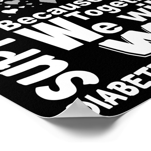 Ondersteuning van mijn Zoon Diabetes Bewustmaking  Poster (Hoek)