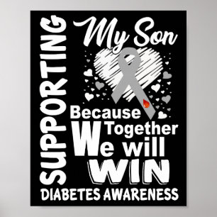 Ondersteuning van mijn Zoon Diabetes Bewustmaking Poster