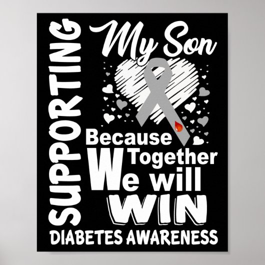 Ondersteuning van mijn Zoon Diabetes Bewustmaking  Poster (Voorkant)
