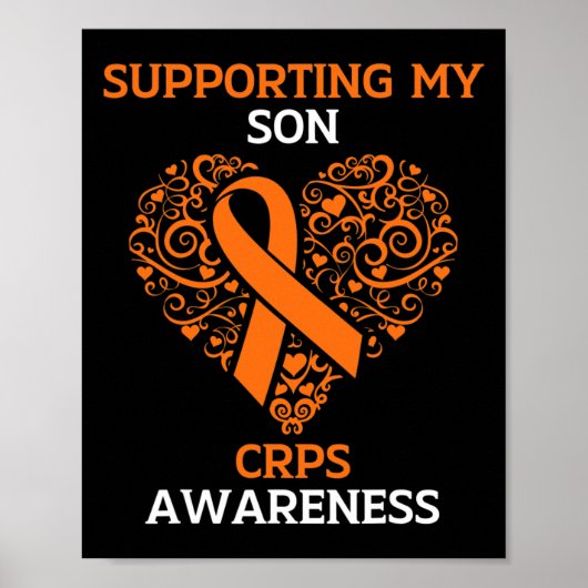 Ondersteuning van mijn zoon RSD CRPS Awareness Maa Poster (Voorkant)