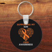 Ondersteuning van mijn zoon RSD CRPS Awareness Mon Sleutelhanger (Voorkant)