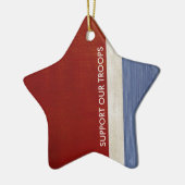 Ondersteuning van onze troepen en veteranen milita keramisch ornament (Links)