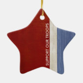 Ondersteuning van onze troepen en veteranen milita keramisch ornament (Achterkant)