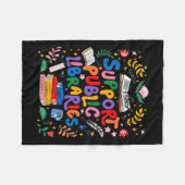 Ondersteuning van openbare bibliotheken Boekworm L Fleece Deken (Voorkant (Horizontaal))
