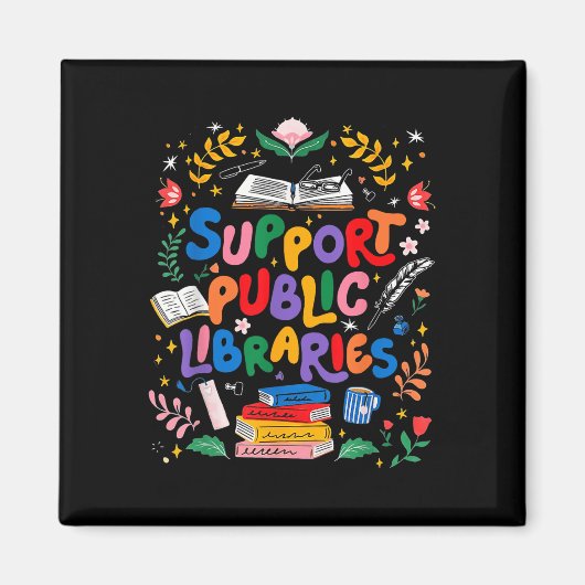 Ondersteuning van openbare bibliotheken Boekworm L Magneet (Voorkant)