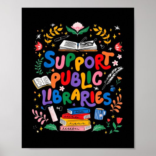 Ondersteuning van openbare bibliotheken Boekworm L Poster (Voorkant)