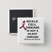 Ondersteuning van sikkelcelziekte vierkante button 5,1 cm (Voorkant /achterkant)