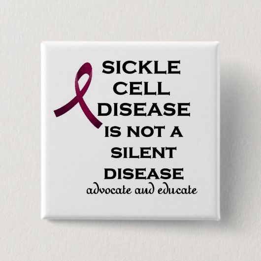 Ondersteuning van sikkelcelziekte vierkante button 5,1 cm (Voorkant)