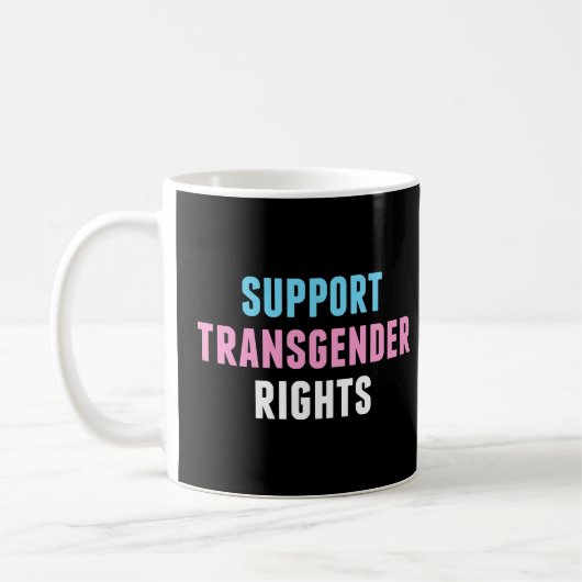 Ondersteuning van transgenderrechten koffiemok (Links)