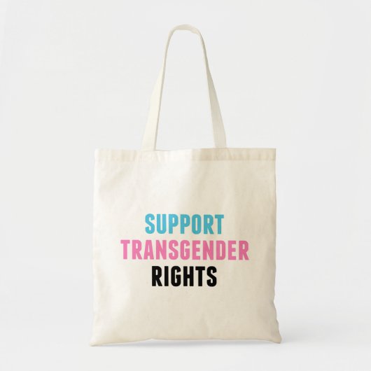 Ondersteuning van transgenderrechten tote bag (Voorkant)