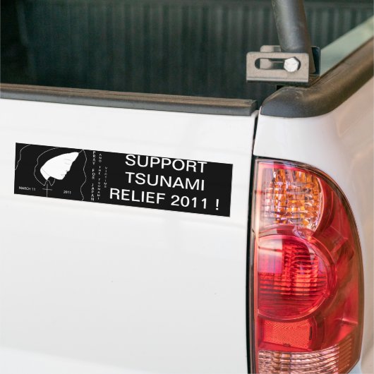 ONDERSTEUNING VAN TSUNAMI-RELIEF BUMPERSTICKER (Op Truck)