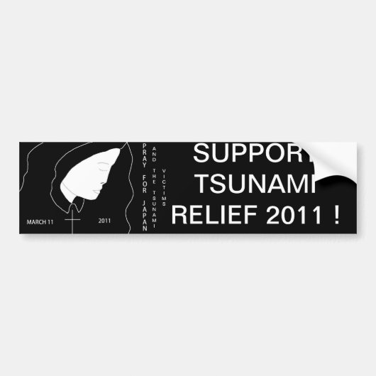 ONDERSTEUNING VAN TSUNAMI-RELIEF BUMPERSTICKER (Voorkant)