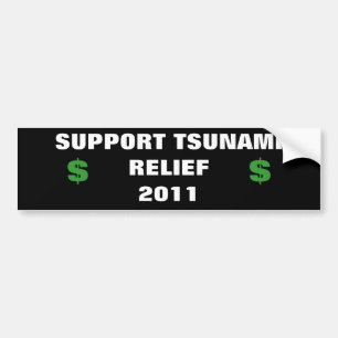 ONDERSTEUNING VAN TSUNAMI-RELIEF BUMPERSTICKER