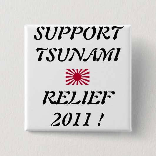 ONDERSTEUNING VAN TSUNAMI-RELIEF VIERKANTE BUTTON 5,1 CM (Voorkant)