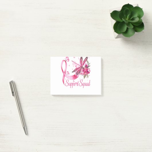 Ondersteuning van vierkant dragonfly-borstkankerbe post-it® notes (Kantoor)