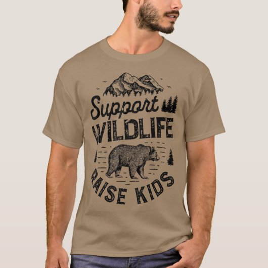 Ondersteuning van Wildlife Raise Kinder Boys mama  T-shirt (Voorkant)