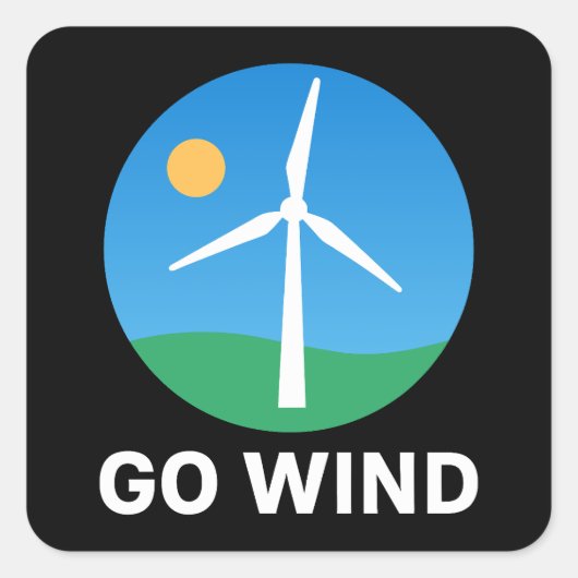 Ondersteuning van windenergie – Pro Clean Wind Pow Vierkante Sticker (Voorkant)