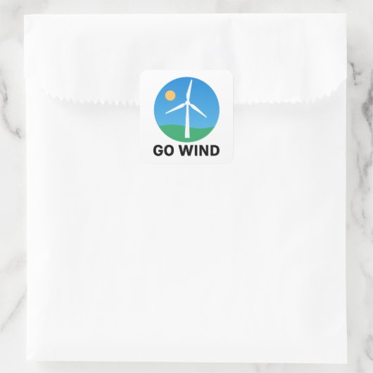 Ondersteuning van windenergie – Pro Clean Wind Pow Vierkante Sticker (Tas)