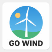 Ondersteuning van windenergie – Pro Clean Wind Pow Vierkante Sticker (Voorkant)