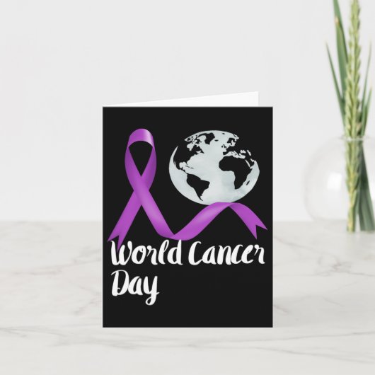 Ondersteuning van World Cancer Day Lavender Graphi Kaart (Voorkant)