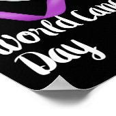 Ondersteuning van World Cancer Day Lavender Graphi Poster (Hoek)