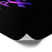 Ondersteuning van World Cancer Day Lavender Graphi Poster (Hoek)