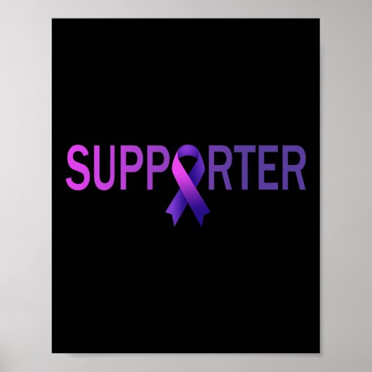 Ondersteuning van World Cancer Day Lavender Graphi Poster (Voorkant)