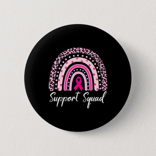 Ondersteuning vierkant roze regenbooglooster borst ronde button 5,7 cm (Voorkant)