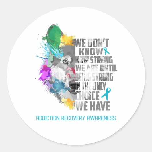 Ondersteuning voor Addication Recovery Awareness R Ronde Sticker (Voorkant)