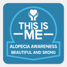 Ondersteuning voor alopecia vierkante sticker