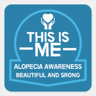 Ondersteuning voor alopecia vierkante sticker