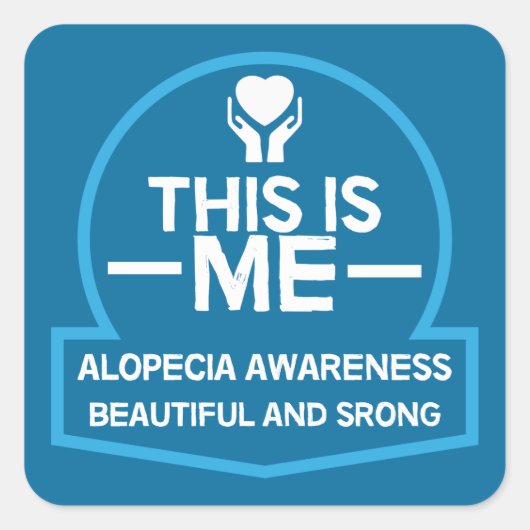 Ondersteuning voor alopecia vierkante sticker (Voorkant)