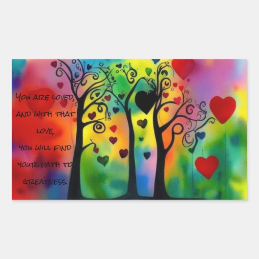 Ondersteuning voor autisme - Pad naar Groetheid Rechthoekige Sticker (Voorkant)