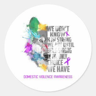Ondersteuning voor binnenlandse geweldpleging ronde sticker