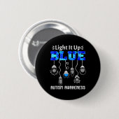 Ondersteuning voor blauw autisme oplichten ronde button 5,7 cm (Voorkant /achterkant)