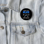 Ondersteuning voor blauw autisme oplichten ronde button 5,7 cm (In situ)