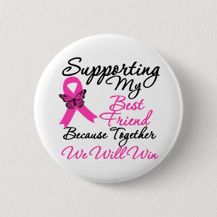 Ondersteuning voor borstkanker (beste vriend) ronde button 5,7 cm