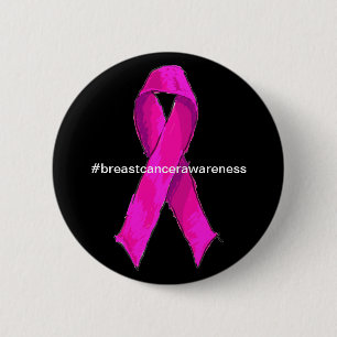Ondersteuning voor borstkanker bewustzijn Roze lin Ronde Button 5,7 Cm