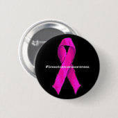 Ondersteuning voor borstkanker bewustzijn Roze lin Ronde Button 5,7 Cm (Voorkant /achterkant)