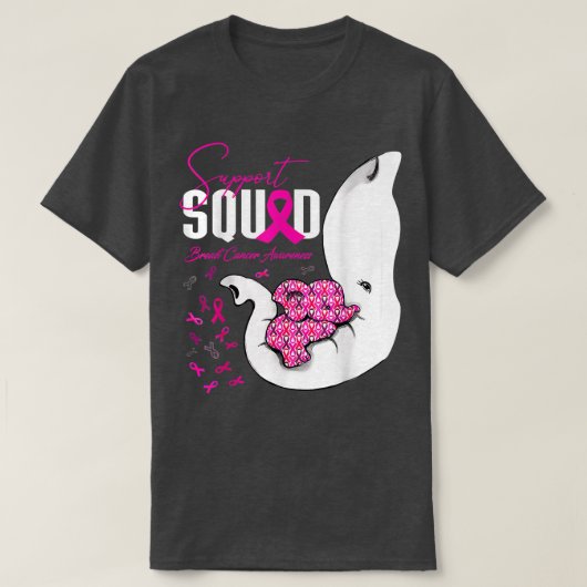 Ondersteuning voor borstkanker Elephant 31 T-shirt (Design voorkant)