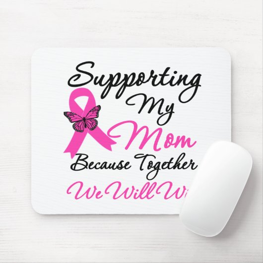 Ondersteuning voor borstkanker (mama) muismat (Met muis)