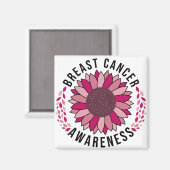 Ondersteuning voor borstkanker Roze aanjager Magneet (Voorkant / Achterkant)