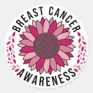 Ondersteuning voor borstkanker Roze aanjager Ronde Sticker