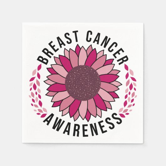 Ondersteuning voor borstkanker Roze aanjager Servet (Voorkant)